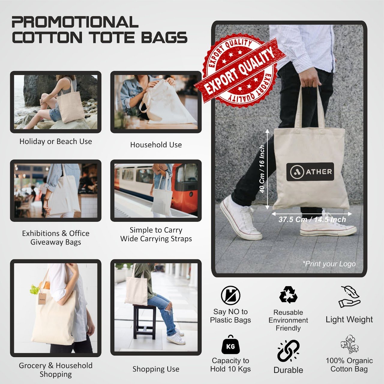 Cotton Tote Bag - Image 2