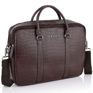 CROCO CLASSY BREIFCASE-BROWN